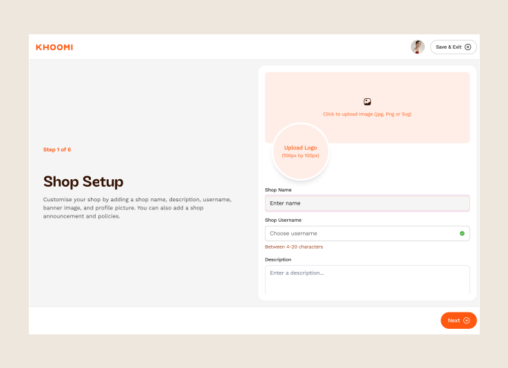 Setting up your shop on Khoomi is a breeze! Our intuitive interface and step-by-step guidance make it easy to create eye-catching product listings and customize your shop+ to reflect your brand's personality.